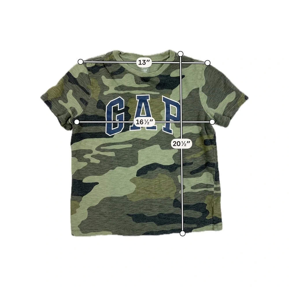 Kids Gap Logo Camo Tee Shirt - SIZE L Baby Tee Y2K‎